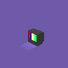 an image of a tv with no signal bars on it's screen and the colors are red, yellow, blue, green, purple, and orange