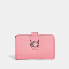 COACH® | Tabby Medium Wallet Classic Trifold Wallets With Snap Closure, Classic Pink Compact Wallet, Classic Compact Pink Wallet, Classic Pink Wallet With Card Slots, Classic Pink Wallets With Card Slots, Formal Pink Bifold Wallet, Bifold Coin Purse With Snap Closure, Classic Pink Wallet For Formal Occasions, Formal Bifold Wallet With Snap Closure