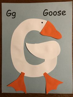 the letter g is for goose made out of construction paper