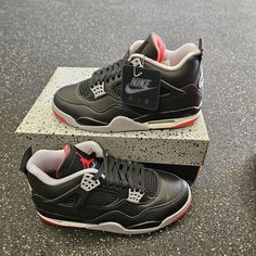 Brand New, Never Worn, In Original Box Nike Air Jordan 4 Retro Bred Reimagined Size 10 Men’s Fv5029-006 Follow Me Ig : @Heartnsole10 Jordan 4 Metallic Purple, Air Jordan 4 Bred, Jordan 4 Retro Bred, Jordan Retro 11 Low, Jordan 1 Mid White, Fire Shoes, Jordan 4 Bred, Nike Air Jordan 4 Retro, Jordan Retro 11