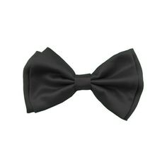 This is a classic style bow tie. It is pre-tied and contain a clip. This bow tie is great for formal events such as weddings, to casual dances. Bow ties are the clean, classy accessory to any outfit.The largest neck size for this bow tie is 19 inches.The polyester ("SILK-feel") bowtie is 4.5 Inches x 2.4 Inches Size: One Size.  Color: Black.  Gender: male.  Age Group: adult.  Pattern: solid. Classic Black Satin Bow Tie, Classic Black Bow Tie And Accessories, Classic Black Bow Tie And Suit Accessories, Classic Black Bow Tie Suit Accessories, Solid Color Bow Tie For Party, Adjustable Solid Bow For Formal Occasions, Adjustable Solid Color Bow For Formal Occasions, Classic Black Suit And Bow Tie Accessories, Adjustable Solid Color Formal Bow