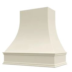 a white range hood on a white background with clipping for text or image to be read