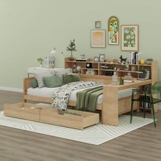 a living room filled with furniture next to a white rug on top of a hard wood floor