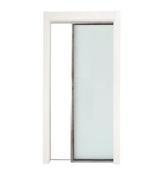 an open sliding glass door on a white background