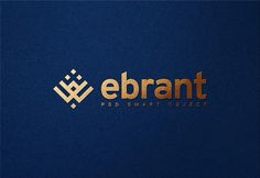 the ebrant logo is shown on a blue background with gold letters and numbers