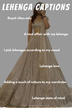 Looking for beautiful captions for your Lehenga pictures to post on Instagram and Facebook? Here is a collection of the perfect words that will add glamour to your posts and make them stand out. Lehenga Instagram Post, Tradional Wear Captions For Instagram, Captions For Traditional Pictures, Caption For Sisters Wedding Pictures, Lahenga Caption For Insta, Lehenga Instagram Caption, Traditional Attire Captions For Instagram, Captions On Lehenga, Beautiful Bride Captions