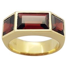 Garnet 5.26 carats Ring set in 18 Karat Gold Settings Width: 2.0 cm Length: 0.7 cm Ring Size: 53 Total Weight: 8.53 grams "We first opened doors in 1980 when it was then situated in the vicinity of the Victory Monument; a small and modest storefront with a couple of counters. From its humble beginnings to where it stands today, our company has proven its abilities as a jeweler. Since the beginning, we have been supplying fine quality pieces to dealers, wholesalers and customers worldwide. From t Formal Rectangular Ruby Ring, Fine Jewelry Ruby Ring, Rectangular For Formal Occasions, Formal Baguette Cut Signet Ring In Fine Jewelry Style, Formal Fine Jewelry Baguette-cut Signet Ring, Modern Yellow Gold Ruby Ring For Formal Occasions, Classic Formal Gemstones With Polished Finish, Modern Yellow Gold Ruby Ring For Formal Events, Classic Octagon Ruby Ring For Anniversary, Formal Modernist 14k Gold Ring