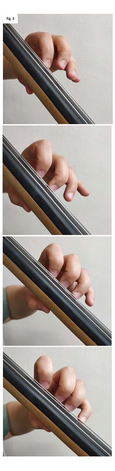 four different images of hands touching each other's fingers with their thumbnails