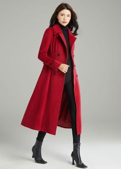 "This is a beautiful, classic wool coat with a modern fit.Perfect for autumn or winter wear! ★★ FEATURES 50% wool blend, 50% fiber, nylon Polyester lining Two side pockets Double breasted wool coat Notched collar wool coat Long sleeve wool coat Fit and flare wool coat Regular fit wool coat Mid calf wool coat Perfect for winter, autumn ★★Mode size Height 170cm (5′ 7″) Bust 84 cm (33\") Waist 66 cm (26\") She wears size XS. ★★ Custom order selection, Will charge 20USD-70USD custom fees Request Cha Solid Long Pea Coat For Winter, Long Solid Pea Coat For Winter, Elegant Wool Coat With Stand Collar For Fall, Elegant Long Wool Coat For Fall, Long Pea Coat For Fall, Elegant Long Sweater Coat, Elegant Long Solid Color Sweater Coat, Chic Long Wool Coat In Solid Color, Chic Long Wool Coat For Winter