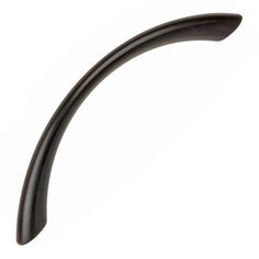 an image of a black curved handle on a white background with clipping for text