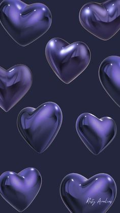 many shiny hearts on a black background