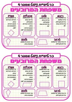 two pink and white menus with different types of food