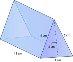 an image of a blue pyramid with measurements