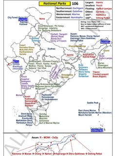 map of india showing the major cities and their respective roads in different directions, with names