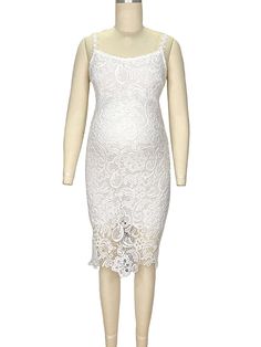 Size Chart Size Bust (cm) Waist (cm) Length (cm) S 82 66 90 M 86 70 91 L 90 74 92 XL 94 78 93 Dress Occasion:Party/Wedding/Baby Shower Season:Summer Type:Slim/Pencil Dress Material:Lace Pattern:Solid Color Decoration:Lace,Shoulder-Strap Length Style:Knee Lenth Neckline:V-neck Sleeve Length:Sleeveless Frock up with the Typical White Lace Dress! This gorgeous midi pencil dress is overlaid with lace and ends at the knee with a delicate hem. This dress is such a cute option for any social event paired with heels and pretty jewelry. 【Elegant 】This dress combines these classic colors with an even more classic silhouette for an elegant and timeless look. 【Excellent choice】Wear this evening dress to formal parties, holiday events or even weddings! If you love the White Classic Elegant Lace Dress t