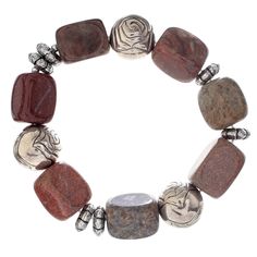 "Find the John Bead Jasper No.86 Natural Stone Stretch Bracelet at Michaels. com. This handmade bead bracelet, made using brown jasper and silver-colored spacer beads, will make a fantastic addition to your accessory collection. Called the stone of fairness and justice, jasper is a beloved stone that adds instant polish to any ensemble. This handmade bead bracelet, made using brown jasper and silver-colored spacer beads, will make a fantastic addition to your accessory collection. Called the sto Brown Jasper, Bracelets Handmade Beaded, Arts And Crafts Supplies, Christmas Items, Instax Mini, Bead Bracelet, Stretch Bracelet, Fabric Decor, Spacer Beads