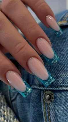 French Nails Square, Spring Nails Ideas, Aqua Nails, Unghie Nail Art, Trends Nails, 2023 Nails, Wow Nails, Art Guide, Nails Trends