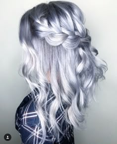 Lavender Grey Hair, Purple Blonde Hair, Blonde Silver, Mermaid Hair Color, Gorgeous Gray Hair, Peach Hair, Hairstyles Prom