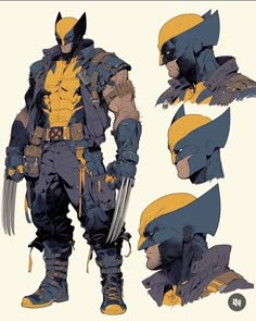 the concept art for wolverine's new costume