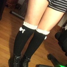 rwlj added a photo of their purchase Girls Long Socks, Lace Boot Socks, Lace Leg Warmers, Black Leg Warmers, Leg Warmer, Over The Knee Socks, Black Socks, Women Legs, Black Legs