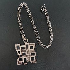 "A FABULOUS Brutalist Mid-Century chunky pendant in sterling silver cIrca 1960. Even more fabulous? There is a matching bracelet AND ring! There will be listings for these shortly or feel free to email me for pics! Pendant measures 2\" length, chain measures 23\". Not stamped or signed but tested. In excellent condition! All purchases from Bavier Brook arrive in an elegant box, fully wrapped in fine paper. Please inquire for international shipping. Don't hesitate to ask if you have any questions Brutalist Jewelry, Chunky Pendant, Bracelet And Ring, Hudson Ny, Matching Bracelet, Dream Style, Dream Ring, Matching Bracelets, Dream Jewelry