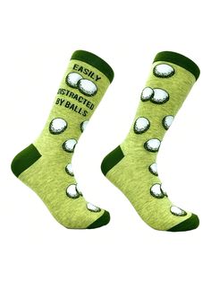 Do you think we could stop at that Driving Range we just passed?Men's Easily Distracted By Balls Socks Funny Golf Ball Putt Novelty Footwear Green - Distracted By Balls         Men Socks, size features are:Bust: ,Length: ,Sleeve Length: Socks Funny, Funny Golf, Funny Men, Men Socks, Driving Range, Golf Humor, Easily Distracted, Funny Socks, Putt Putt