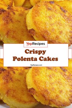 crispy polenta cakes Mexican Cornmeal Recipes, Polenta From Cornmeal, Pan Fried Polenta Cakes, Cornmeal Recipes Gluten Free, Air Fryer Polenta Cakes, Corn Polenta Recipes, Best Polenta Recipe, Chicken And Polenta Recipes