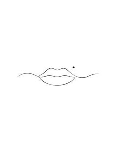 a black and white drawing of a lip