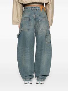 Find DARKPARK Audrey High-rise Wide-leg Jeans on Editorialist. blue cotton denim logo patch to the rear single loop high-rise belt loops front button and zip fastening wide leg classic five pockets straight hem long length