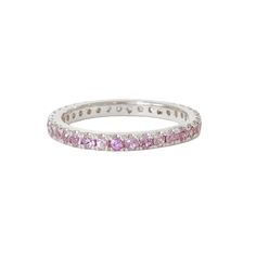 "This finely handcrafted ring is made completely of 14K solid gold and pavé set with genuine AAA quality round brilliant cut natural real Purple Sapphire gemstones. Perfect for stacking. ♦ Band Width: approximately 2.3mm ♦ Metal Finish: High Shine Polish ♦ This design is available in Rose, White and Yellow 14K Gold; also in 14K White Gold with Black Rhodium Plated Finish ♦ Please note that this item takes about 3 to 5 business days for production, prior to shipping. ♦ This item is proudly made i Safety Pin Earrings, Jewelry Real, Purple Sapphire, Rose Gift, Eternity Band Ring, Handcrafted Rings, Black Rhodium, Sapphire Gemstone, Eternity Band