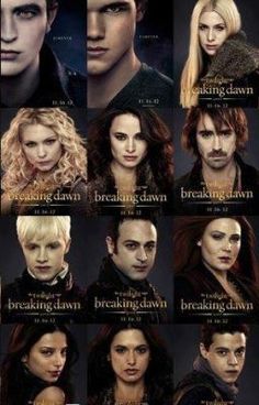 the twilight saga movie poster with many different faces and hair colors, including blondes