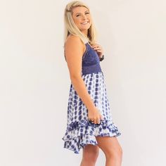 The perfect boho tie dye dress has arrived and we are loving this way too much! Smocked bandeau back with adjustable elastic straps add for comfort and custom length adjustment. Double shoulder straps and removable bra pads added for support. Don't forget the scalloped edges and "x" strap back detail for the perfect aesthetics. When we say this dress is comfortable and gorgeous, we mean it! Imported. Jessica is wearing a size Small Sleeveless Smocked Dress With Adjustable Straps For Beach, Summer Beach Smocked Dress With Adjustable Straps, Blue Sundress With Spaghetti Straps And Smocked Back, Summer Beach Smocked Dress With Spaghetti Straps, Summer Smocked Dress With Spaghetti Straps For Beach, Vacation Smocked Dress With Adjustable Spaghetti Straps, Vacation Smocked Dress With Spaghetti Straps And Adjustable Straps, Smocked Dress With Spaghetti Straps For Beach, Bohemian Smocked Dress With Ruffle Hem For Vacation