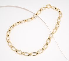 Featuring a fabulous combination of polished and textured linked, this chain necklace is a classic piece you'll reach for again and again. From Adorna. Knot Necklace, Chain Necklace, Jewelry Necklaces, Texture, Chain, Gold