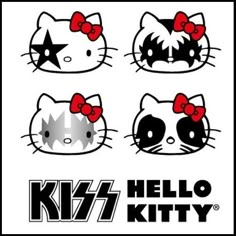 the hello kitty stickers are designed to look like they have bows on their heads