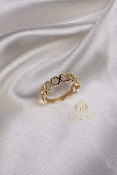 "ABOUT PRODUCT This 14K Gold Eye of Love Ring is beautifully designed and hand crafted with our associates to make this a special gift for your loved ones. Knowing the value of our customers, We prepare each piece with extra care and attention.  ITEM DETAILS Material: 14K Gold Approx:  2.40 gram Available colors: Gold, Rose Gold, White Gold Available Sizes:  3 US to 10 US Sizes ✪ 14k Solid Gold ( Certification will be included with your order ) ✪Available 14K White, Yellow, Rose Gold (also in 10 Gold Ring Design For Women, Ring Design For Women, Bee Project, Gold Ring Design, Honeycomb Ring, Cute Gifts For Her, Zierlicher Ring, Stacked Necklaces, Braided Ring