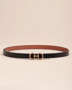 Edited Pieces | Mini Reversible Horsebit Belt Horsebit Belt, Deep Autumn Color Palette, Trendy Belts, Slimmer Belt, Professional Outfits Women, Hermes Belt, Designer Belt, Designer Belts, Reversible Belt