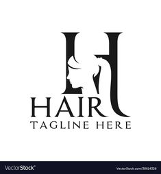 hair salon logo design with woman's head and letter i on white background illustration