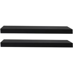 two black shelves sitting next to each other