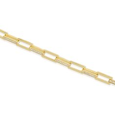 Pave Rectangle Link Bracelet - essentialsjewels.com Chain Design, Cz Stone, 925 Sterling Silver Jewelry, Cable Chain, Womens Jewelry Bracelets, Fashion Jewellery, Link Bracelets, Gold Vermeil, Jewellery And Watches