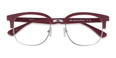 Matte Burgundy browline eyeglasses available in variety of colors to match any outfit. These stylish Full-Rim, Large - sized Plastic, Metal eyeglasses include a case. The price includes free 1.5 Clear Single Vision Lenses and can change based on options selected during the checkout process. Metal Eyeglasses, Glasses For Women, Prescription Lenses, Cleaning Cloth, Lenses, For Women, Frame, Color