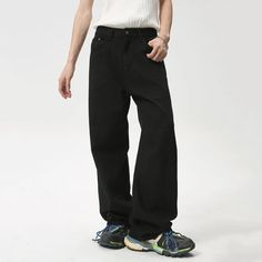 Step up your casual style game with these elevated pants. This provide the comfort you crave without sacrificing a polished, put-together look. The tailored fit flatters your natural silhouette, while the waistband and functional pockets ensure you stay relaxed and confident throughout the day. Whether you're heading to the office or enjoying a weekend getaway, these versatile pants are the perfect choice. Pair them with a crisp button-down for a refined workwear look or a simple tee for a laid-back weekend vibe - the styling possibilities are endless. Invest in a wardrobe essential that will elevate your casual style and have you feeling your best, no matter the occasion. Do you wanahavit? Pants SIZE (Unit: CM) (1 inch = 2.54 cm, 1 cm = 0.39 inch) * NOTE: 1. Depending on lighting conditio Straight Jeans With Five Pockets, Solid Color Relaxed Fit Wide Leg Jeans, High Rise Cotton Wide Leg Pants For Streetwear, Solid Color Wide Leg Relaxed Fit Jeans, Full-length Solid Cotton Flare Jeans, Solid Color Full Length Cotton Flare Jeans, Casual Wide Leg Pants With Five Pockets For Streetwear, Solid High Rise Jeans For Streetwear, Solid High-rise Jeans For Streetwear