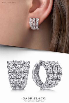 18K White Gold 15mm Diamond Huggies EG14327W84JJ #DiamondEarrings #UniqueEarrings #WhiteGoldEarrings#WhiteGoldFashionEarrings #GoldEarrings#Huggie#HuggieEarring #FineJewelry#FashionJewelry#UniqueJewelry #GiftIdeas#GabrielNY#UniqueJewelry #DiamondJewelry #gabrieljewelry#UniqueGifts  #Jewelry #Design#HandcraftedJewelry #Elegance #18KWhiteGold#15mmDiamondHuggies #DiamondHuggies#18KDiamondHuggies #18K#15mmHuggies #WhiteGoldDiamondHuggies Gabriel Jewelry, Diamond Huggies, Expensive Jewelry Luxury, Ring Settings, Luxury Earrings, Rose Ring, Expensive Jewelry, White Gold Earrings, Fine Jewelry Collection