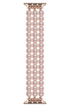 Switch up your Apple Watch® look in a moment's notice with this imitation pearl watchband that blend both fashion and function. Apple Watch not included Imitation pearl/stainless steel Imported Pearl Watch Strap, Apple Watch Bracelet, Apple Watch Bracelets, Watch Bracelet, Watch Bands, Apple Watch, Bracelet Watch, Nordstrom Rack, Nordstrom