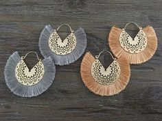 Fringe Earrings/Boho Earrings/large circle fringe tassel gold earrings/ gold fringe/grey fringe Silver Bohemian Tassel Earrings With Fringe, Gold Fringe Tassel Earrings For Festival, Bohemian Gold Tassel Earrings With Fringe, Gold Bohemian Tassel Earrings With Fringe, Gold Fringe, Long A, Southwestern Jewelry, Earrings Large, Gold Copper