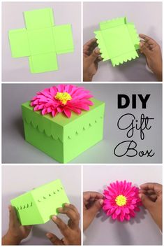 how to make a paper gift box with flowers