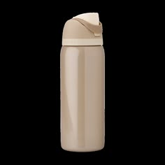 thermos bottle in beige is shown on a white background