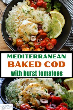 mediterraneanan baked cob with burst tomatoes