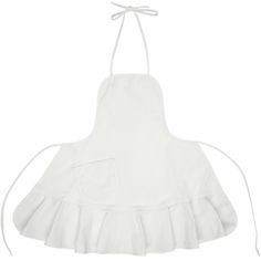 a white apron with ruffles on it