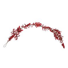 red flowers are arranged in the shape of a long branch