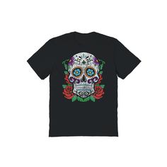 Spooky season is here with this Men's Sugar Skull Halloween Graphic Tee.Spooky season is here with this Men's Sugar Skull Halloween Graphic Tee.FEATURES Crewneck Short sleeveFABRIC & CARE Cotton Machine wash Imported No Balue Color: Black. Gender: male. Age Group: adult. Black Graphic Tee With Front Print Sublimation, Black Crew Neck Sublimation Design For Halloween, Halloween Black Crew Neck Sublimation Design, Black Graphic Print Top For Day Of The Dead, Halloween Graphic Tee With Skull Design, Black Crew Neck T-shirt For Day Of The Dead, Halloween T-shirt With Skull Front Print, Black Short Sleeve T-shirt For Day Of The Dead, Spooky Black T-shirt With Skull Print